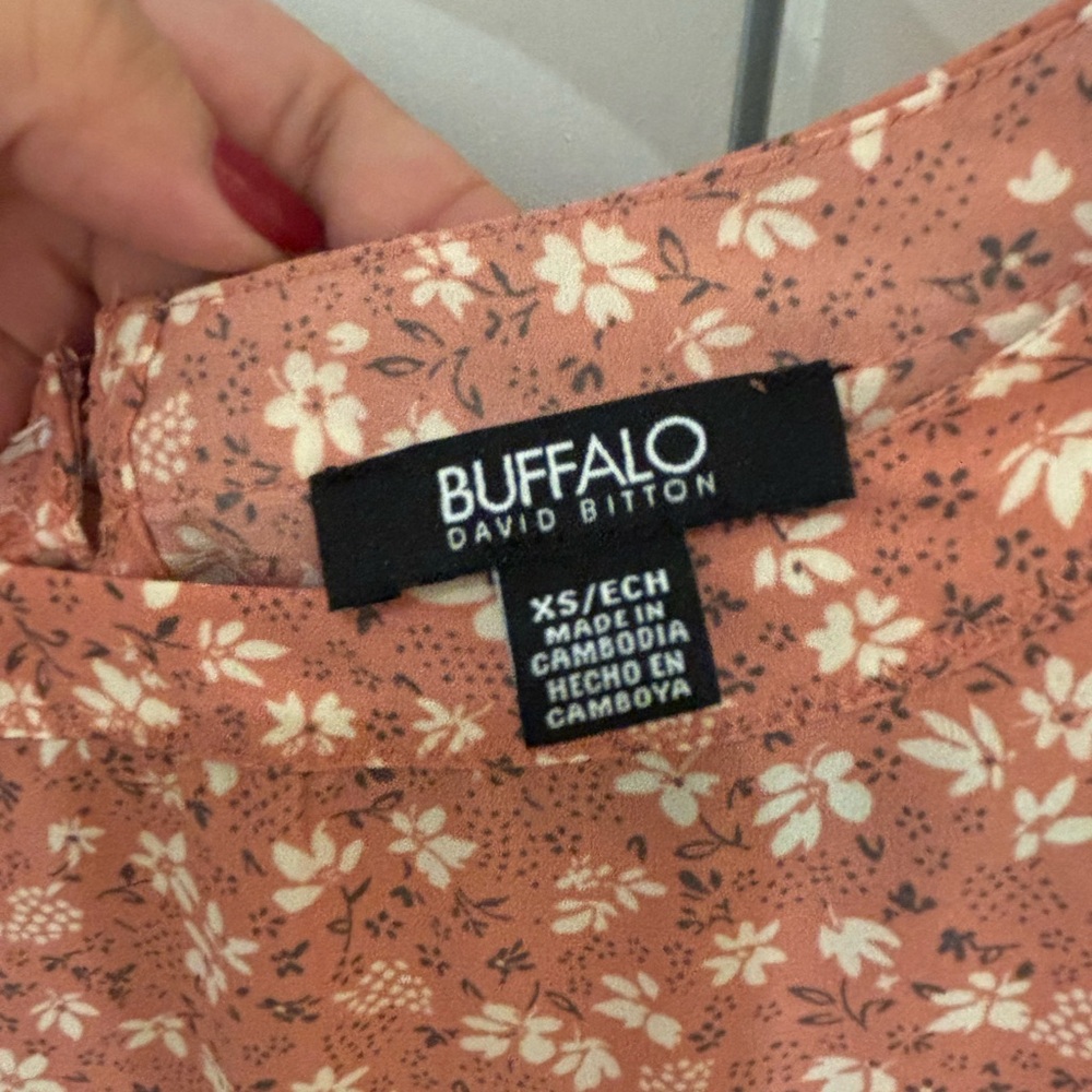 Buffalo David Bitton Floral Skirt in Pink and Cream